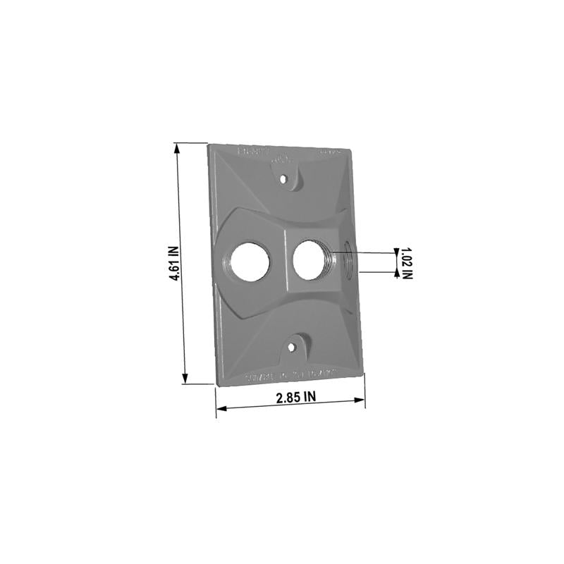 Sigma Engineered Solutions Rectangle Die-Cast Metal 1 gang 4.61 in. H X 2.85 in. W Lampholder Cover
