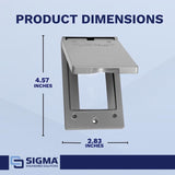 Sigma Engineered Solutions Rectangle Die-Cast Metal 1 gang 4.57 in. H X 2.83 in. W Vertical GFCI Cov