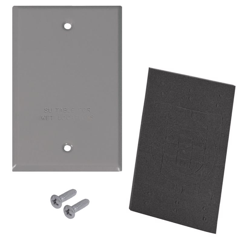 Sigma Engineered Solutions Rectangle Stamped Steel 1 gang 4.52 in. H X 2.77 in. W Flat Box Cover