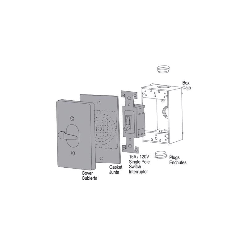 Sigma Engineered Solutions Rectangle Die-Cast Metal 1 gang 4.57 in. H X 2.83 in. W Toggle Switch and