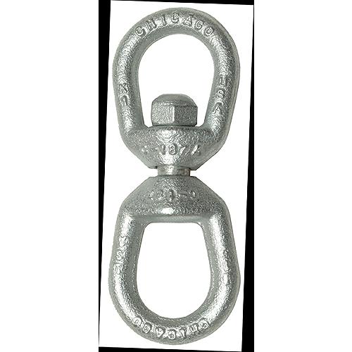 Chicago 215206 Galvanized Eye &amp; Eye Swivel, 1/2", 1.8 Tons
