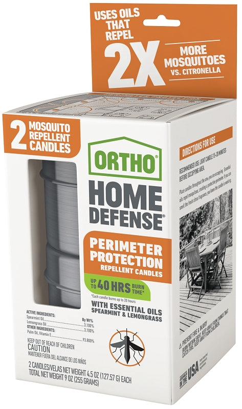 Ortho Home Defense 4381012 Candle, White, Citrus, 40 hr Burn Time, 4.5 oz Pack