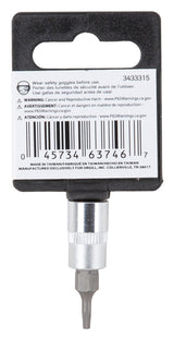 Vulcan 55050025SD Star Bit Socket, T8 Tip, Chrome