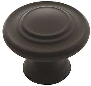 Amerock Inspirations Series BP1586FB Cabinet Knob, 1 in Projection, Zinc, Matte Black