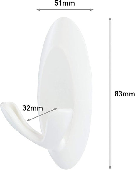 Command 17087-ES Medium Double Hook, 3 lb, 2-Hook, Plastic, White, Unfinished
