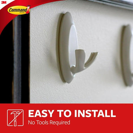 Command 17087-ES Medium Double Hook, 3 lb, 2-Hook, Plastic, White, Unfinished
