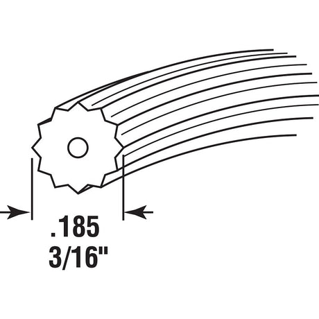 Make-2-Fit P7940 Screen Retainer Spline, 0.185 in D, 25 ft L, Vinyl, Black, Round