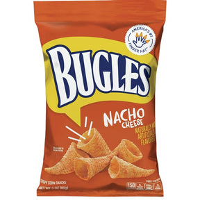 Bugles 14837000 Corn Snack, Nacho Cheese, 3 oz Bag, Pack of 6