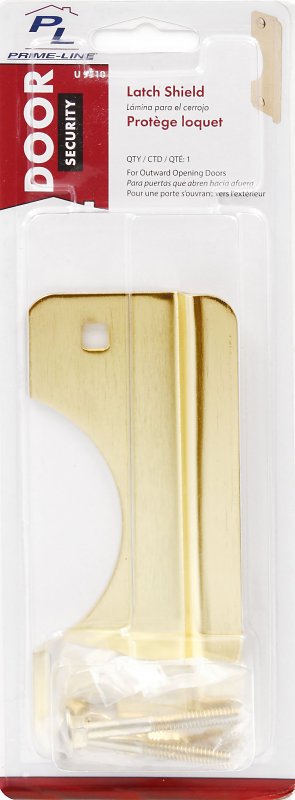 Prime-Line U 9510 Latch Shield, Steel, Brass, 6 in H, 2-5/8 in W
