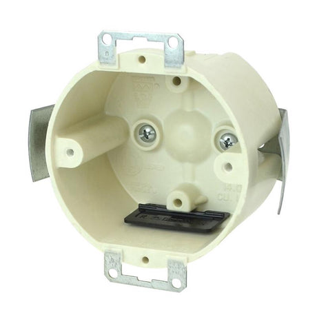 Allied Moulded Old Work 14 cu in Round Fiberglass 1 gang Outlet Box Beige