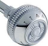 Waterpik SM-423CGE Fixed Showerhead, Round, 1.8 gpm, 1/2 in Connection, Plastic, Chrome-Plated, 3-1/4 in Dia, 3-1/4 in W