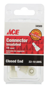 Ace Insulated Wire Closed End Connector Clear 10 pk