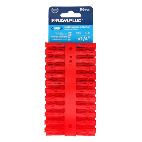 Rawlplug Rawl Uno Series R-U0-1/4-96 Multi-Purpose Anchor, 1-1/4 in L, Polypropylene