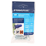 Rawlplug Rawl Uno Series R-S0-UNO3/8+10-1 Multi-Purpose Anchor, 16 mm Thread, 1 in L, Polypropylene, Pack of 5