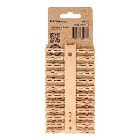 Rawlplug Rawl Uno Series R-U0-1/4-96-TB Multi-Purpose Anchor, 1-1/4 in L, Polypropylene/Timber