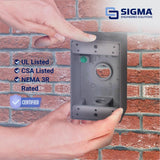 Sigma Engineered Solutions New Work 18.3 cu in Rectangle Metallic 1 gang Weatherproof Box Gray