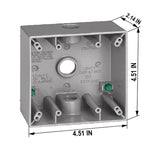 Sigma Engineered Solutions New Work 31 cu in Square Metallic 2 gang Weatherproof Box Gray