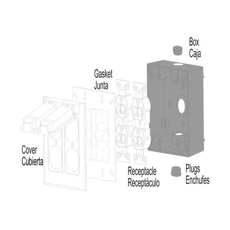 Sigma Engineered Solutions New Work 31 cu in Square Metallic 2 gang Weatherproof Box Gray