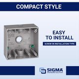 Sigma Engineered Solutions New Work 31 cu in Square Metallic 2 gang Weatherproof Box Gray