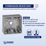 Sigma Engineered Solutions New Work 31 cu in Square Metallic 2 gang Weatherproof Box Gray