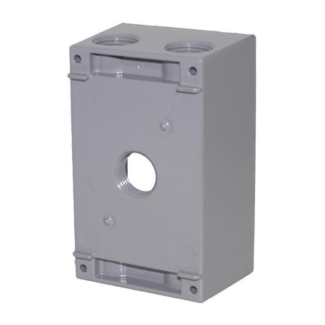 Sigma Engineered Solutions New Work 18.3 cu in Rectangle Die-Cast Metal 1 gang Weatherproof Box Gray