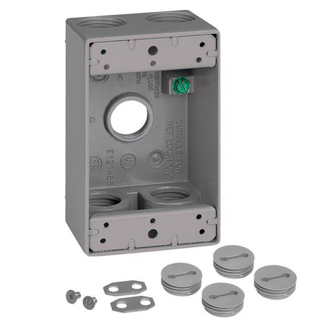 Sigma Engineered Solutions New Work 18.3 cu in Rectangle Metallic 1 gang Weatherproof Box Gray