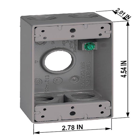 Sigma Engineered Solutions New Work 18.3 cu in Rectangle Metallic 1 gang Weatherproof Box Gray