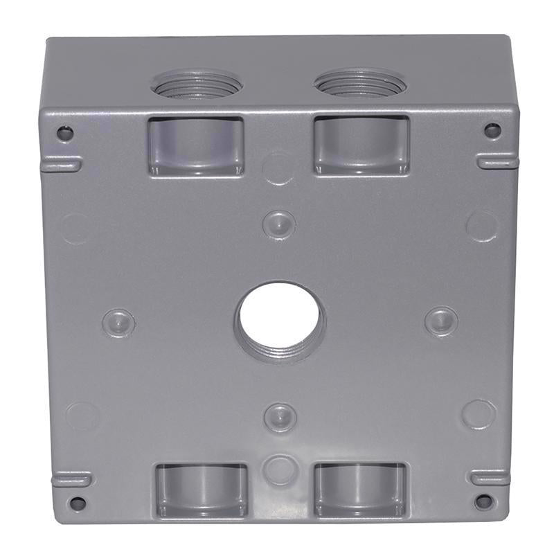 Sigma Engineered Solutions New Work 31 cu in Square Metallic 2 gang Weatherproof Box Gray
