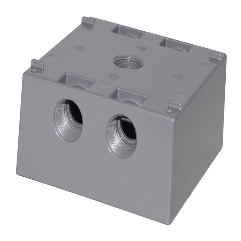 Sigma Engineered Solutions New Work 31 cu in Square Metallic 2 gang Weatherproof Box Gray