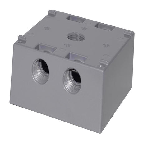 Sigma Engineered Solutions New Work 31 cu in Square Metallic 2 gang Weatherproof Box Gray