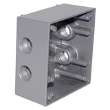 Sigma Engineered Solutions New Work 31 cu in Square Metallic 2 gang Weatherproof Box Gray