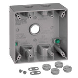 Sigma Engineered Solutions New Work 31 cu in Square Metallic 2 gang Weatherproof Box Gray