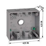 Sigma Engineered Solutions New Work 31 cu in Square Metallic 2 gang Weatherproof Box Gray
