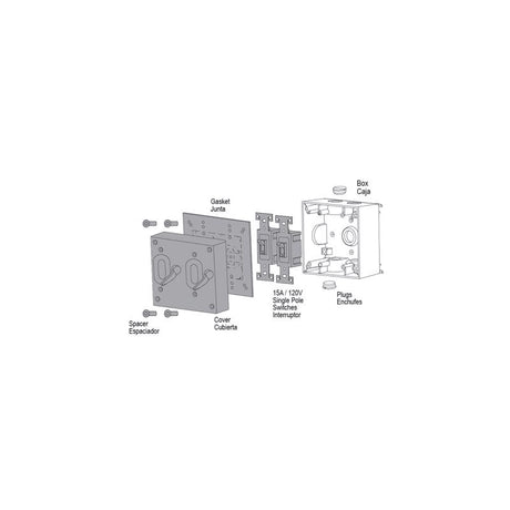 Sigma Engineered Solutions Square Die-Cast Metal 2 gang 4.84 in. H X 4.84 in. W Toggle Switch and Co