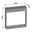 Sigma Engineered Solutions New Work 16 cu in Square Metallic Extension Ring Gray