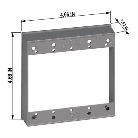 Sigma Engineered Solutions New Work 16 cu in Square Metallic Extension Ring Gray