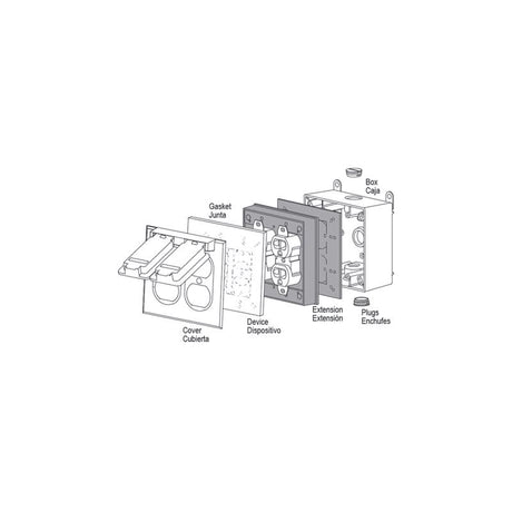 Sigma Engineered Solutions New Work 16 cu in Square Metallic Extension Ring Gray