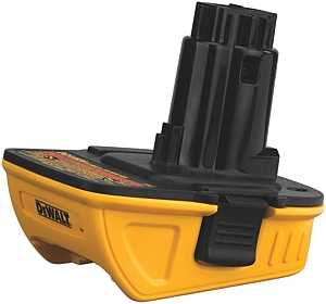 DEWALT DCA1820 Battery Adapter, 18 to 20 V Input, Battery Included: Yes, Includes: (1) 18 V to 20 V MAX Adapter