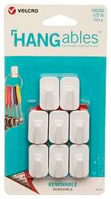 VELCRO Brand HANGables VEL-30103-USA Removable Wall Hook, 0.5 lb, 8 -Hook, Plastic, White