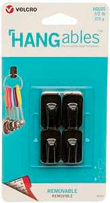 VELCRO Brand HANGables VEL-30105-USA Removable Wall Hook, 0.5 lb, 4-Hook, Black