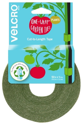 VELCRO Brand VEL-30071ACS-AMS Garden Tie, 50 ft L, Plastic, Green