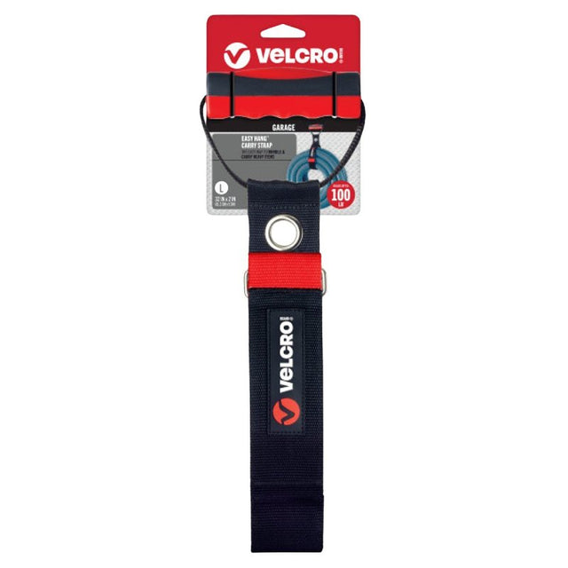 VELCRO Brand EASY HANG VEL-30897-USA Large-Size Heavy-Duty Carry Strap, 2 in W, Nylon, Black, 100 lb
