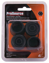 ProSource FE-50635-PS Furniture Leg Tip, Round, Rubber, Black, 7/8 in Dia, 1-3/8 in H