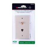 Monster Just Hook It Up Ivory 1 gang Plastic Coaxial Wall Plate 1 pk