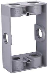 Hubbell 5400-0 Extension Adapter, 5-1/4 in L, 3-1/2 in W, 1-Gang, 6-Knockout, Die-Cast Aluminum, Gray, Powder-Coated