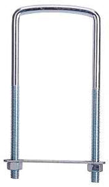 ProSource LR353 U-Bolt, 3/8 in Thread, 3-3/4 in L Thread, Steel, Zinc, Pack of 10