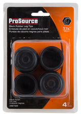 ProSource FE-50638-PS Furniture Leg Tip, Round, Rubber, Black, 1-1/4 in Dia, 1-5/8 in H