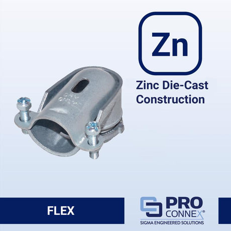Sigma Engineered Solutions ProConnex 3/8 in. D Die-Cast Zinc Squeeze Connector For AC, MC and FMC/RW