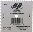 Nu-Pride multi-use spreader-scaper with branding and specifications on a gray background