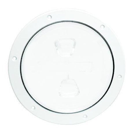 Beckson Screw Out Deck Plate With Standard Trim Ring, Dimple Center